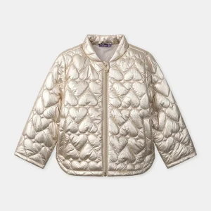 Veste doré matelassé cœur Fille