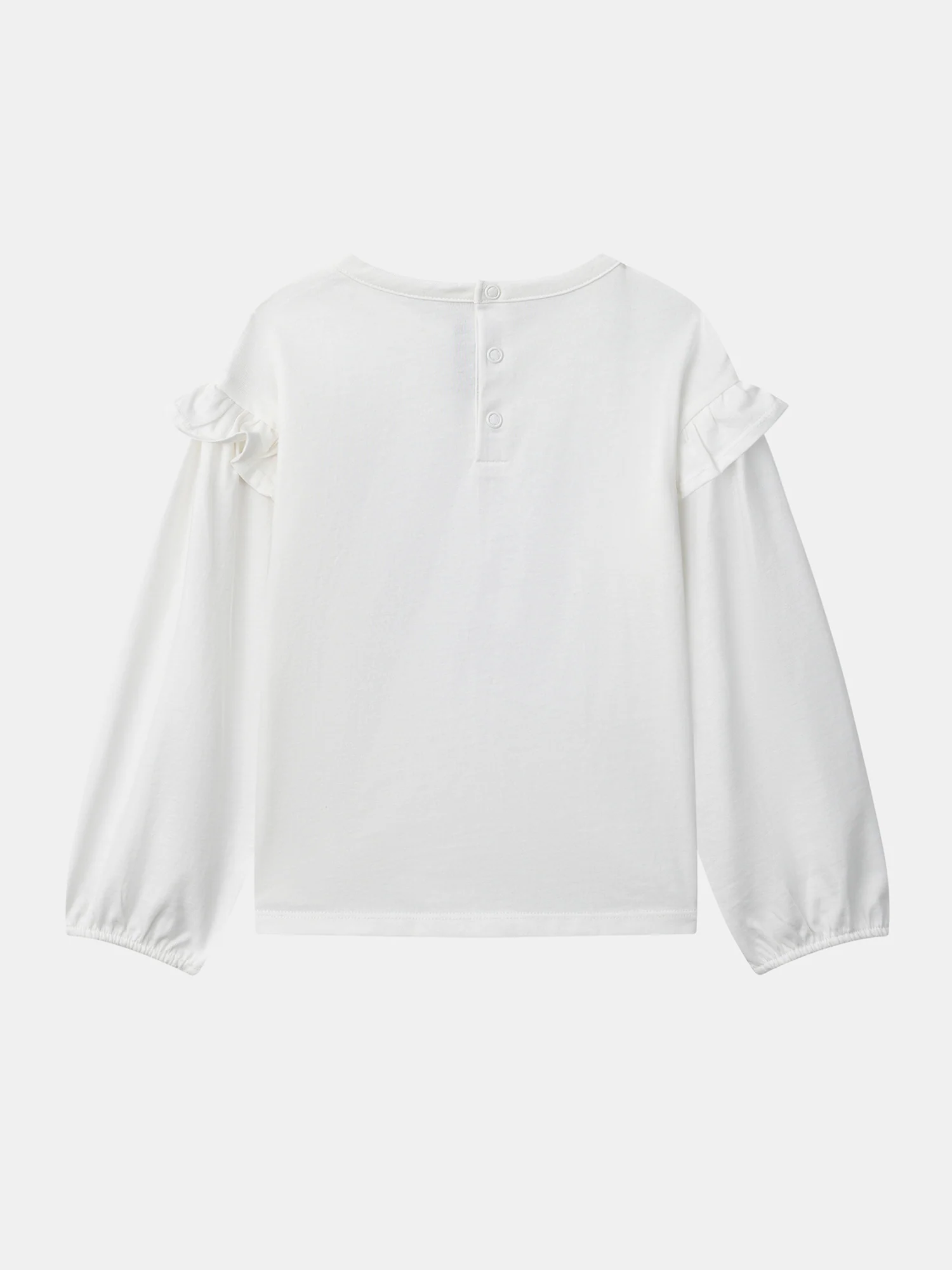 T-shirt blanc à sequins et manches longues Fille – Image 5