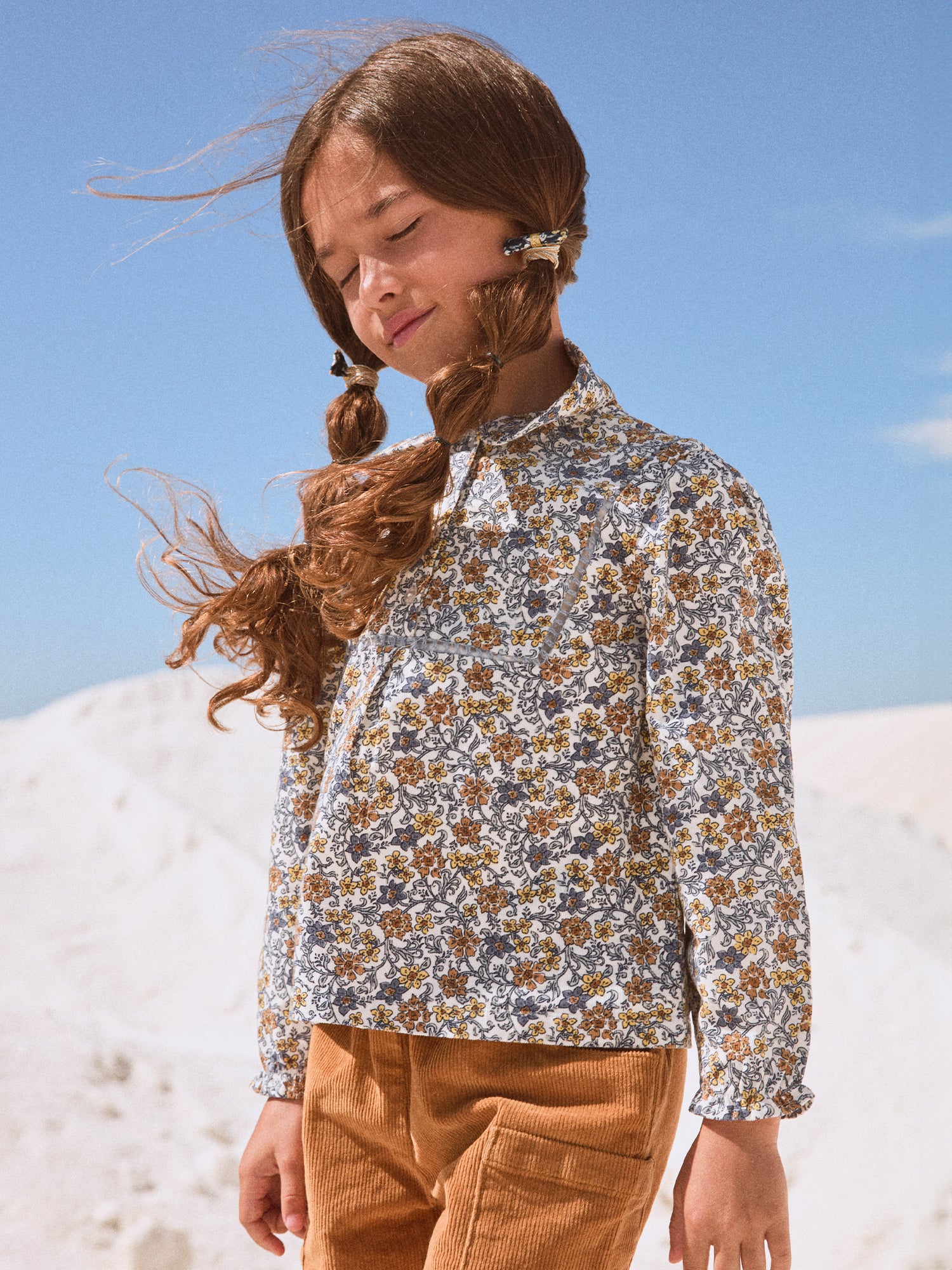 Blouse à col claudine imprimé fleuri Fille – Image 3