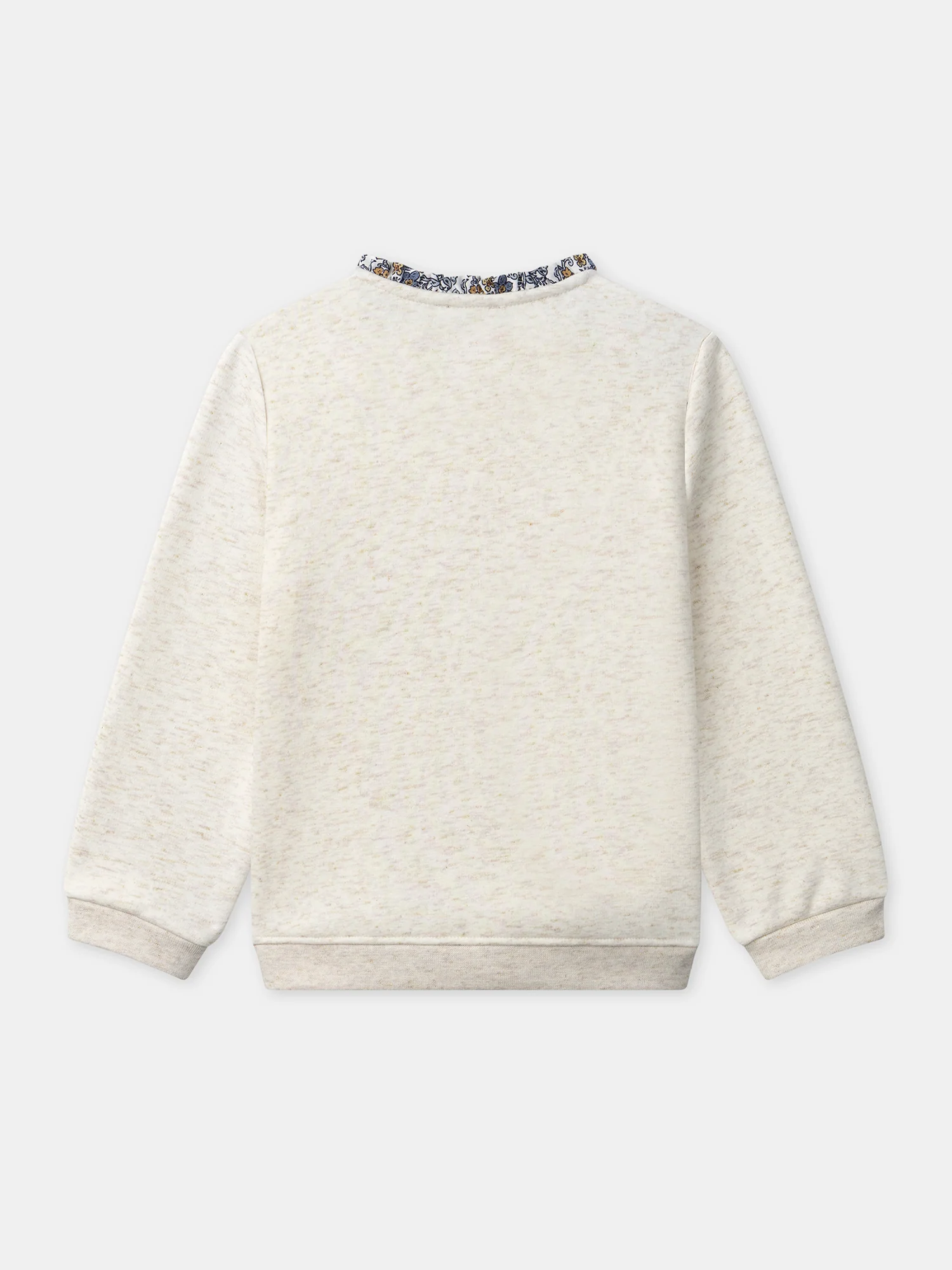 Sweat écru à broderie "Jolie Fleur" Fille – Image 5