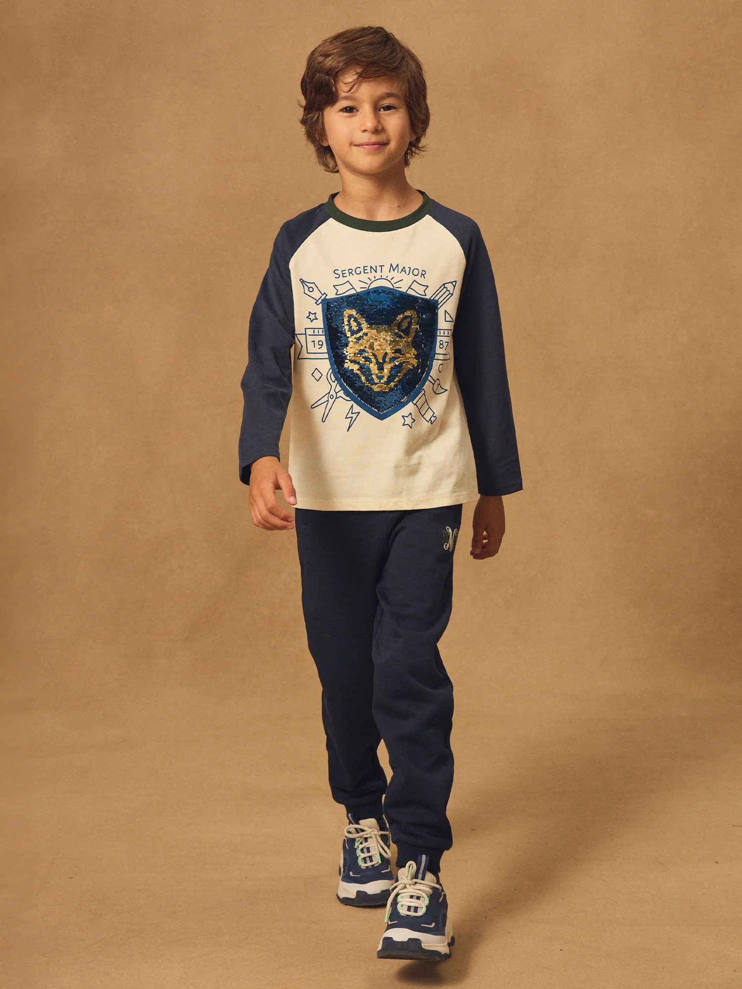 T-shirt écru à sequins et manches longues Garçon – Image 6