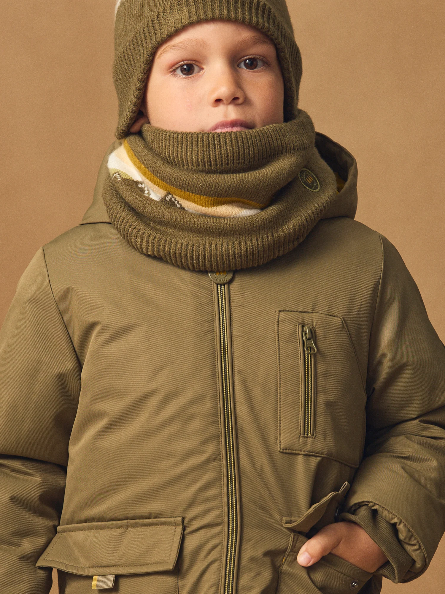 Parka 3 en 1 vert kaki Garçon – Image 5