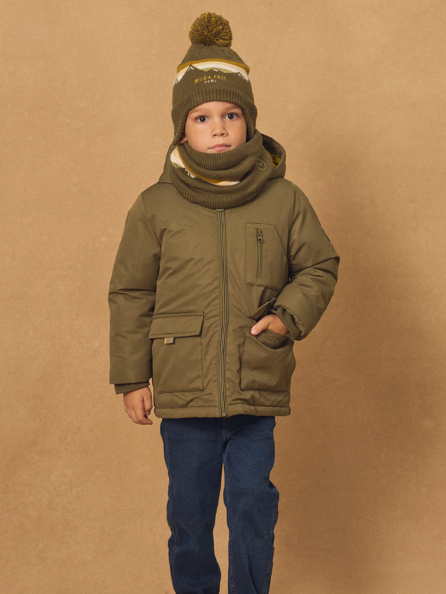 Parka 3 en 1 vert kaki Garçon – Image 8