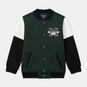 Teddy vert foncé avec patch "M" Garçon
