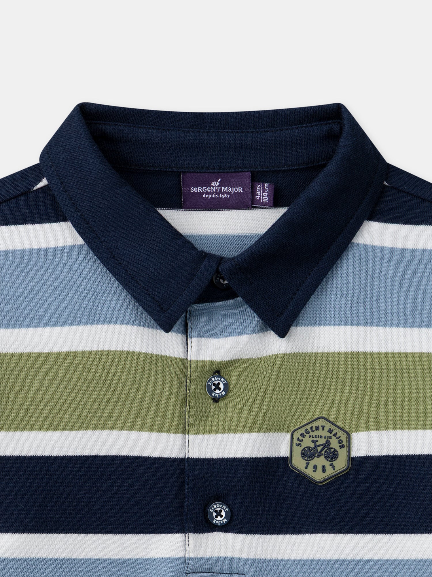 Polo à rayures tricolores Garçon – Image 8