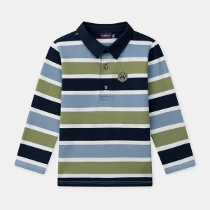 Polo à rayures tricolores Garçon
