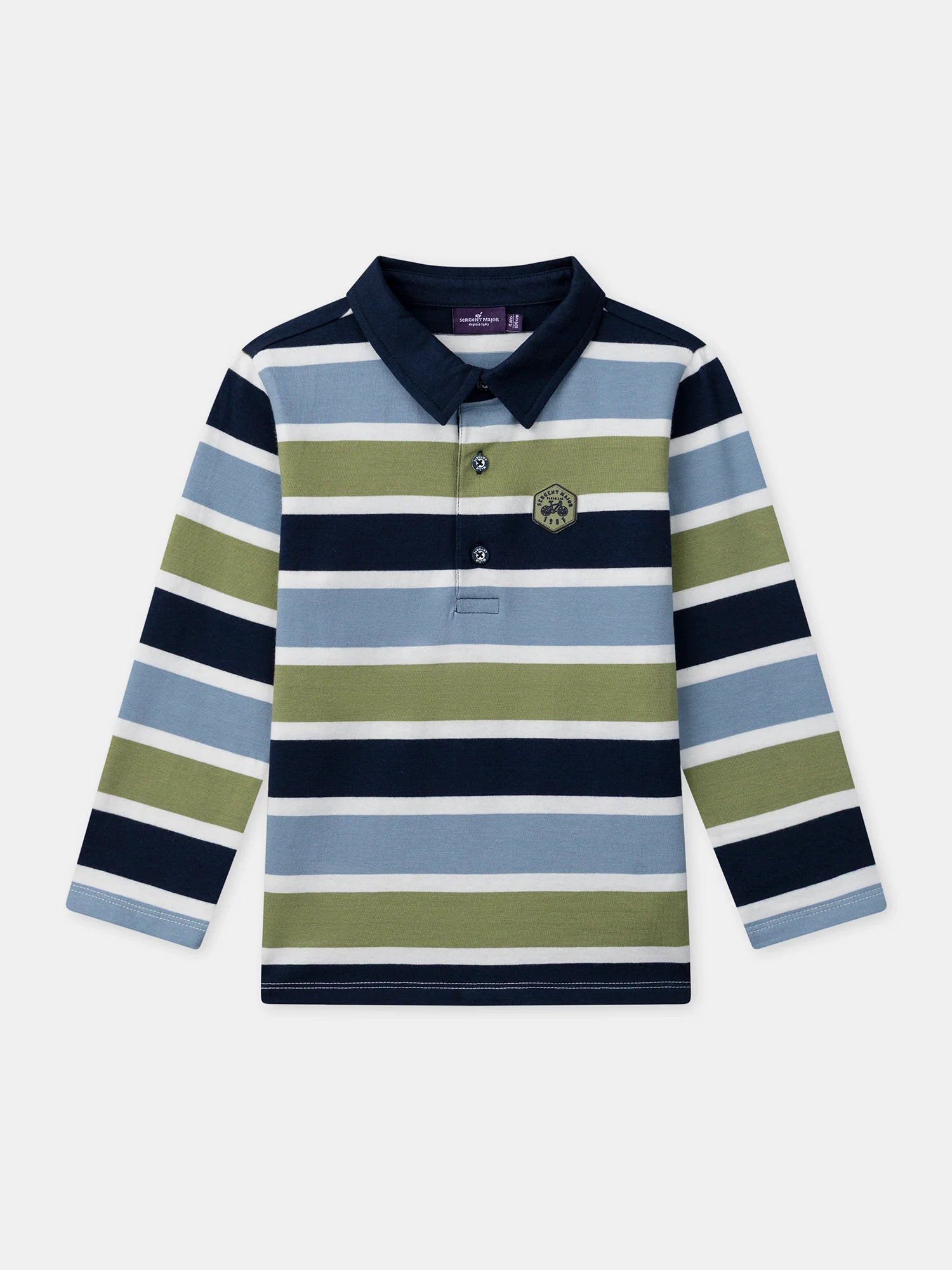 Polo à rayures tricolores Garçon – Image 2