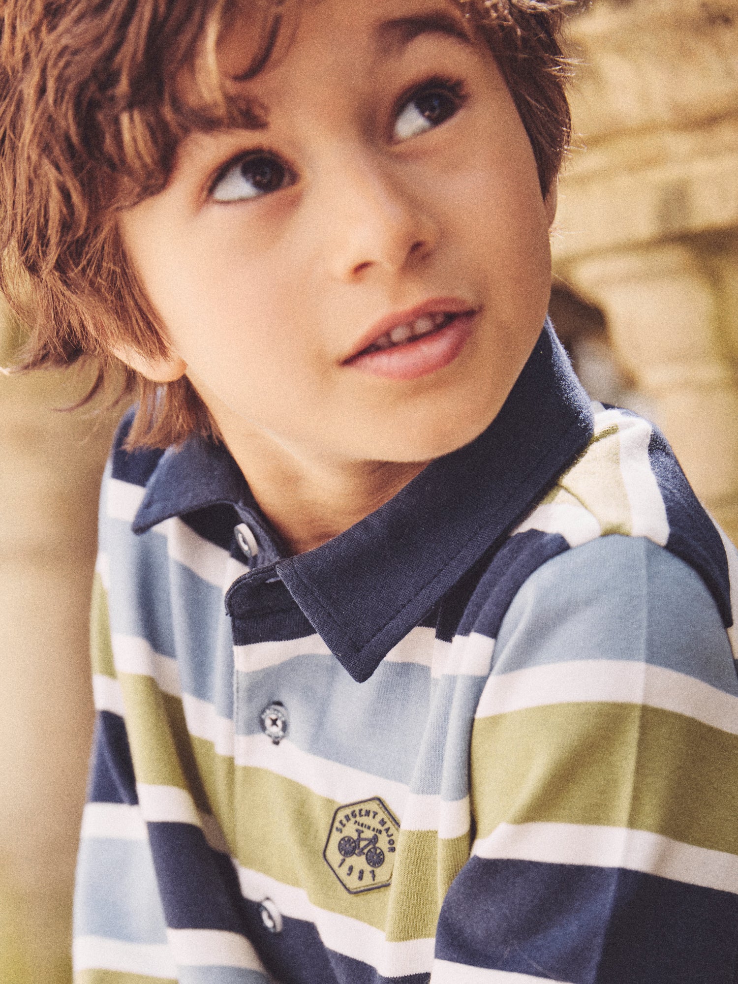 Polo à rayures tricolores Garçon – Image 4