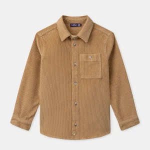 Chemise marron en velours Garçon