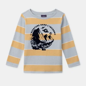 T-shirt à rayures et manches longues Garçon