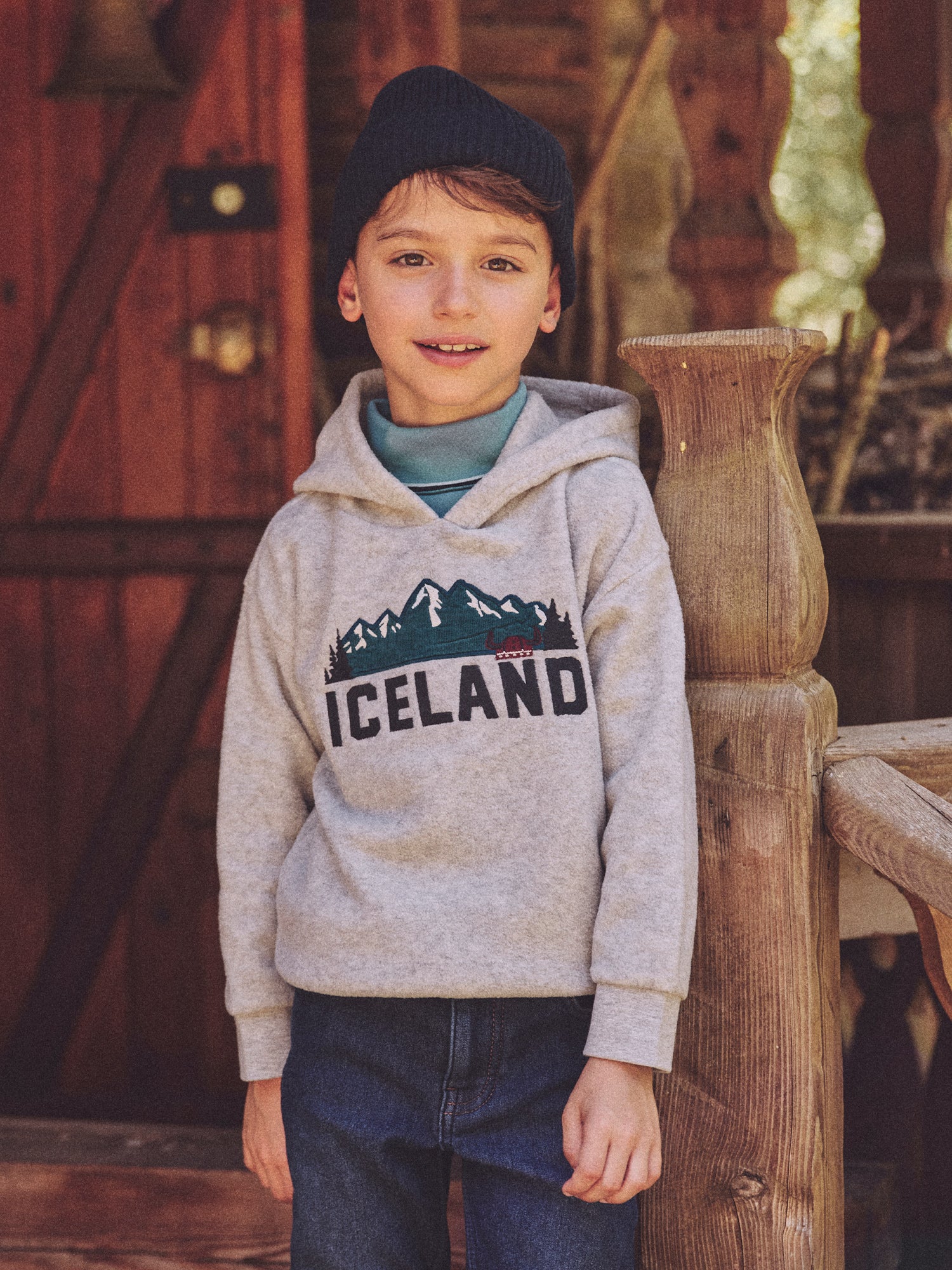 Sweat à capuche gris Garçon – Image 3