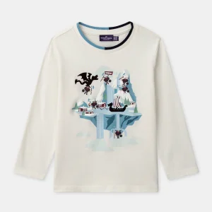T-shirt écru à manches longues Garçon