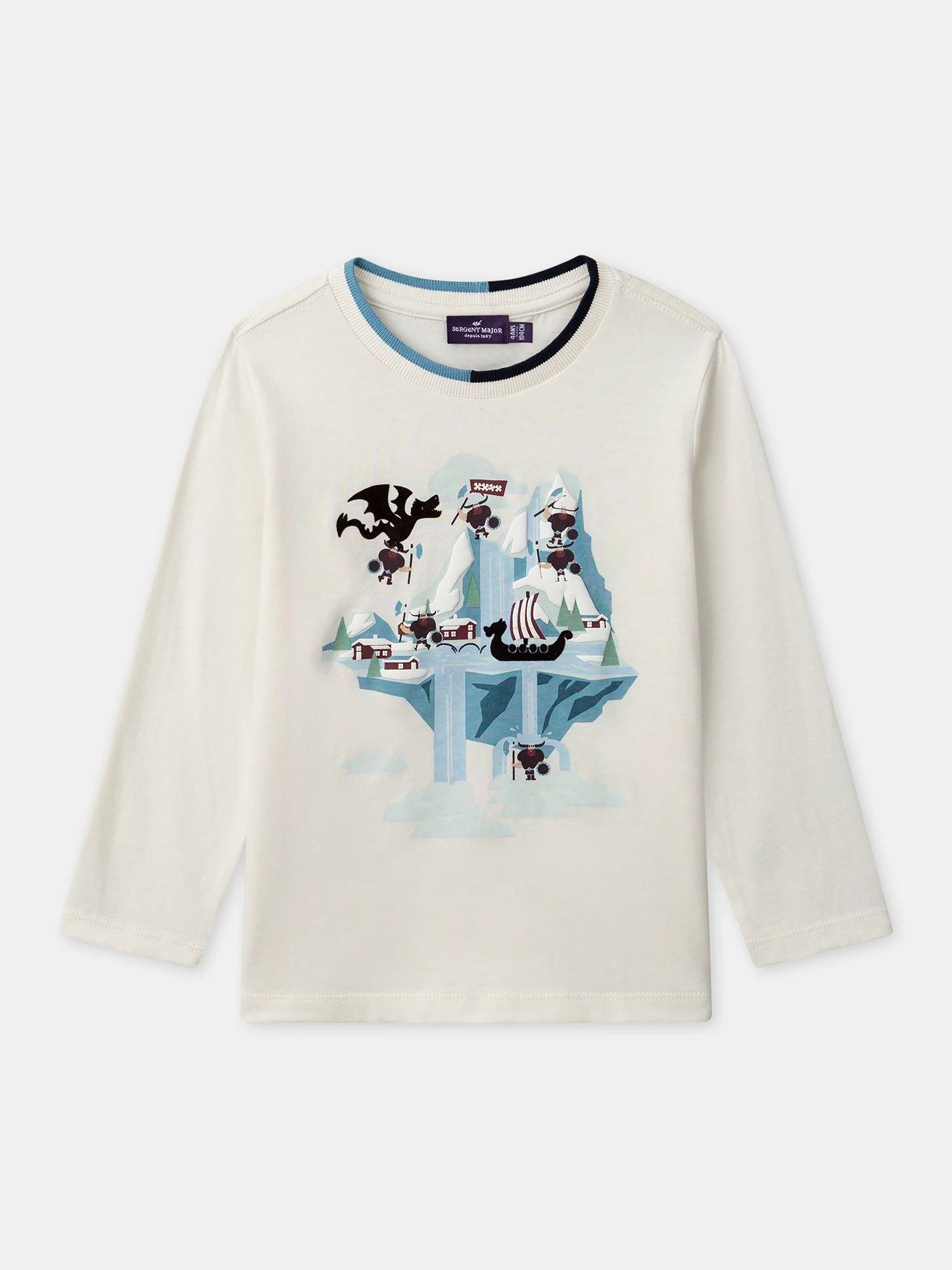 T-shirt écru à manches longues Garçon – Image 2