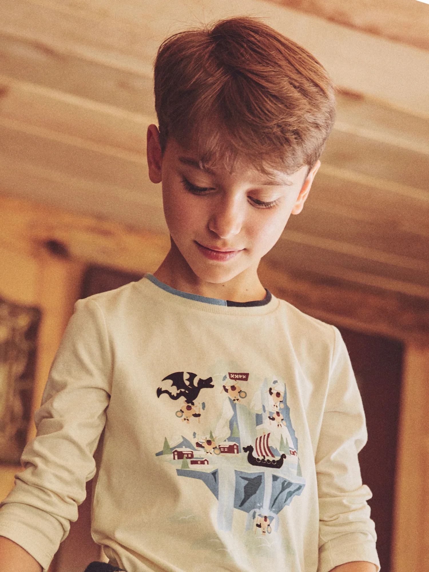 T-shirt écru à manches longues Garçon – Image 4