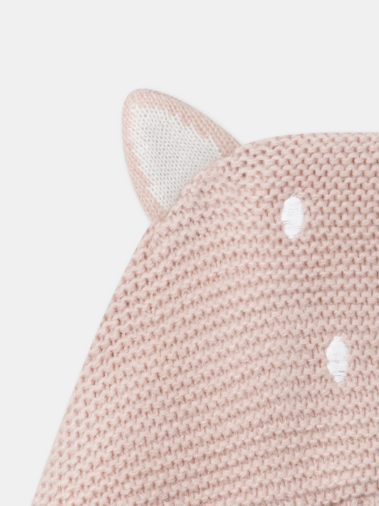 Bonnet cache oreilles rose en maille Bébé Fille – Image 3