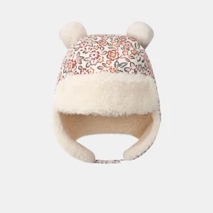 Chapka imprimé fleuri et ponpom Bébé Fille