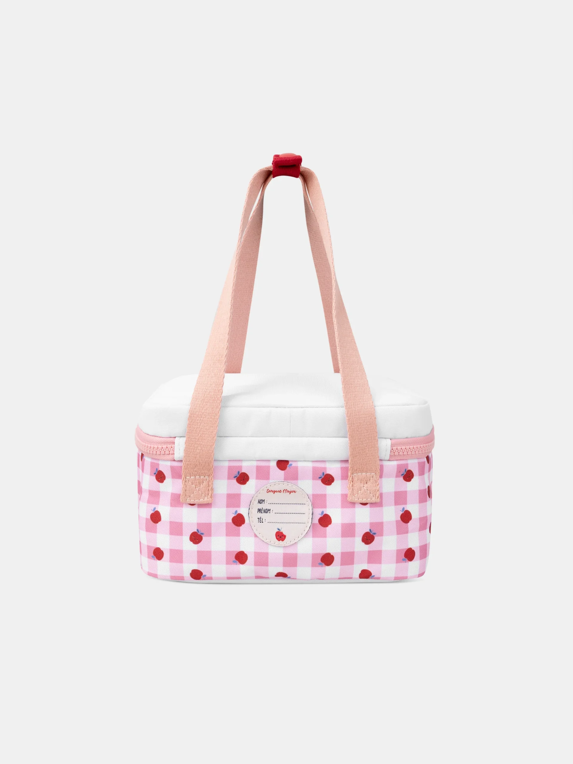 Sac à lunchbox rose et blanc imprimé pommes Bébé Fille – Image 4