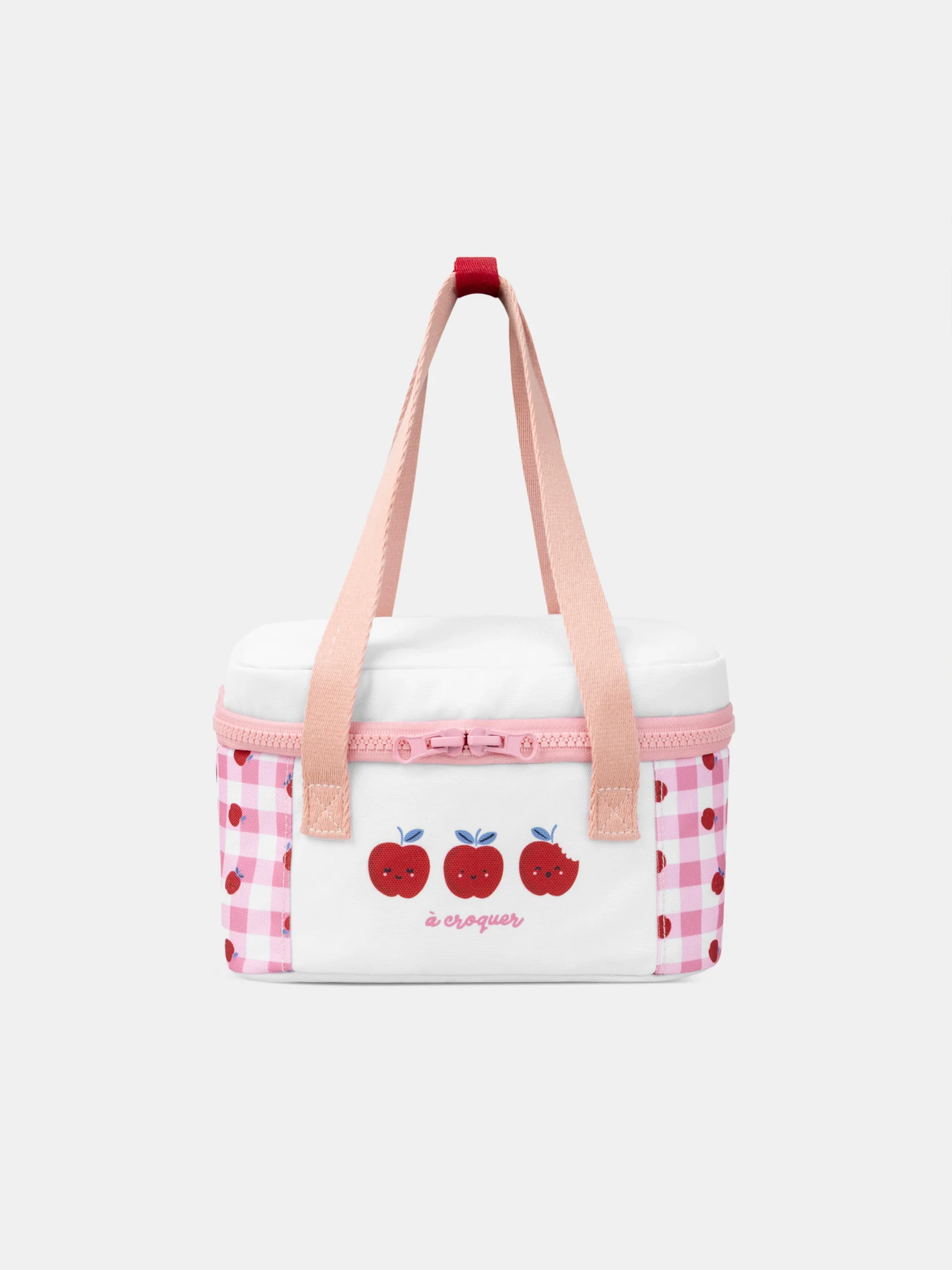 Sac à lunchbox rose et blanc imprimé pommes Bébé Fille