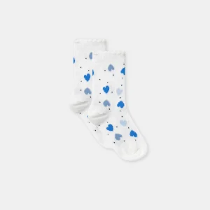 Chaussettes blanches avec cœur Bébé Fille