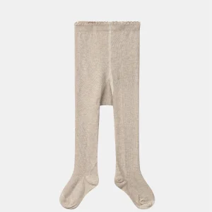 Collant beige à motifs fleurs Bébé Fille