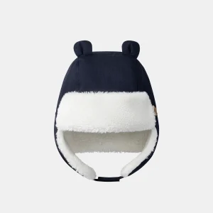 Bonnet cache oreilles bleu foncé Bébé Garçon