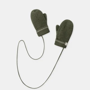 Gants vert kaki en maille Bébé Garçon