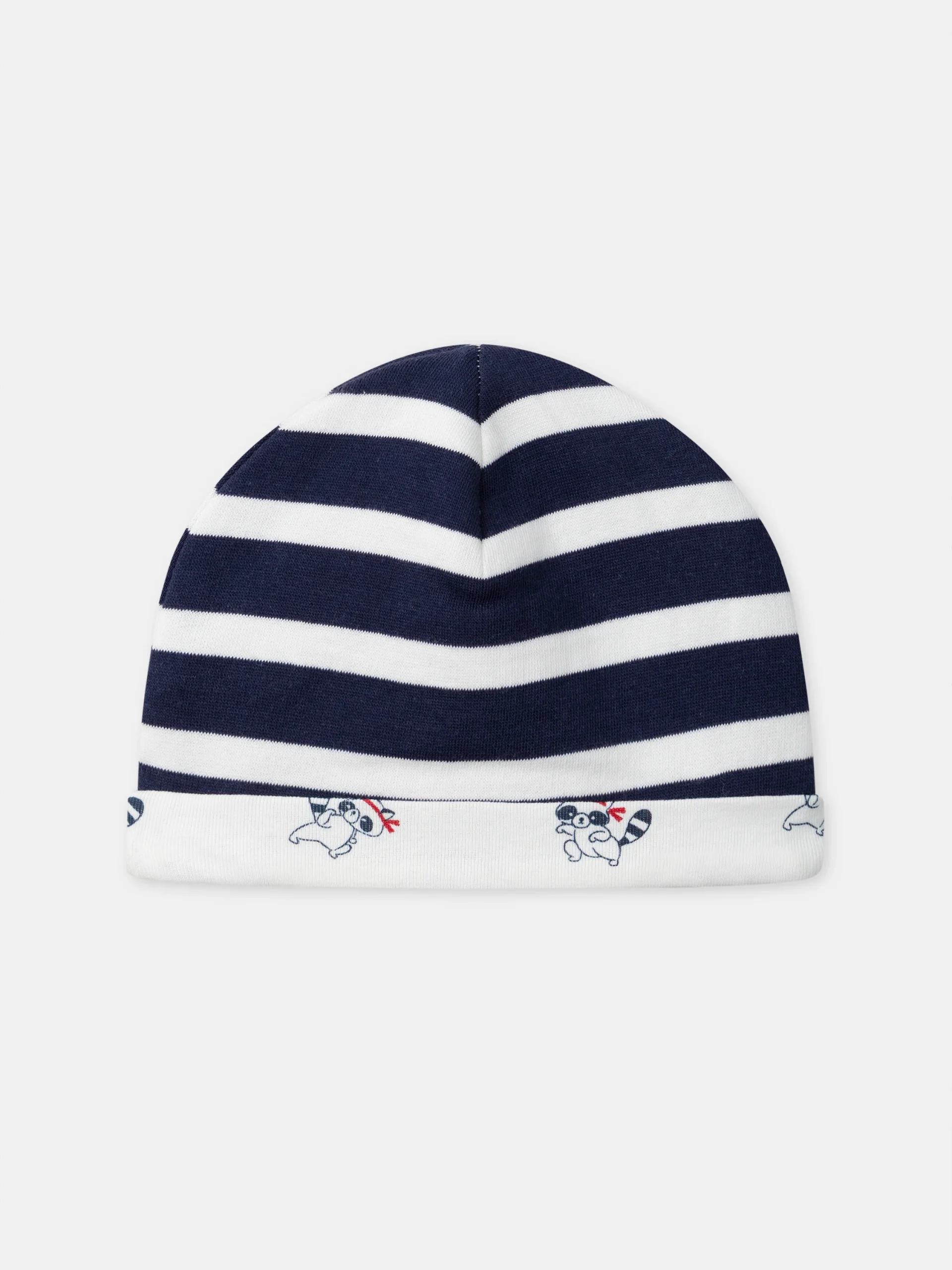 Bonnet réversible à rayures ou imprimé raton laveur Bébé Garçon – Image 7