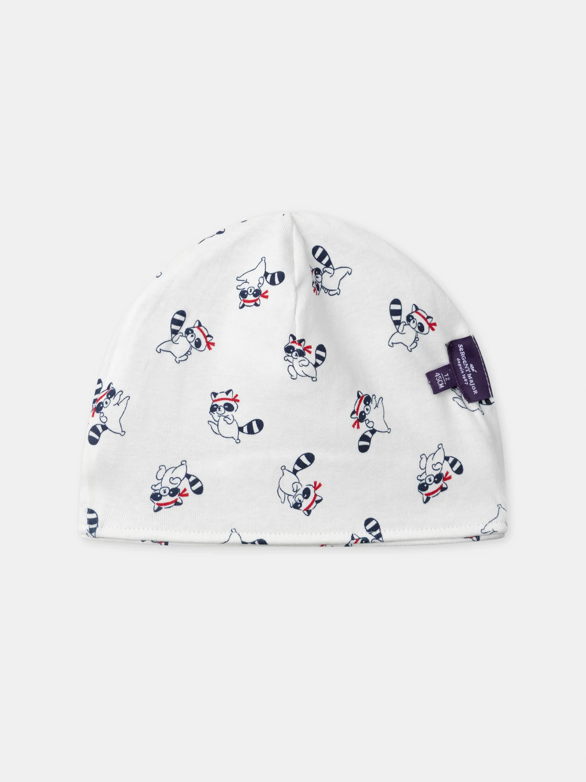 Bonnet réversible à rayures ou imprimé raton laveur Bébé Garçon – Image 3