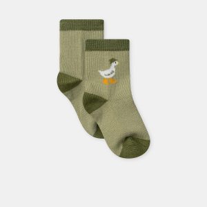 Chaussettes kaki à motif oies Bébé Garçon