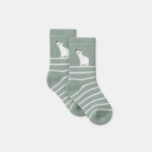 Chaussettes à rayures vertes Bébé Garçon