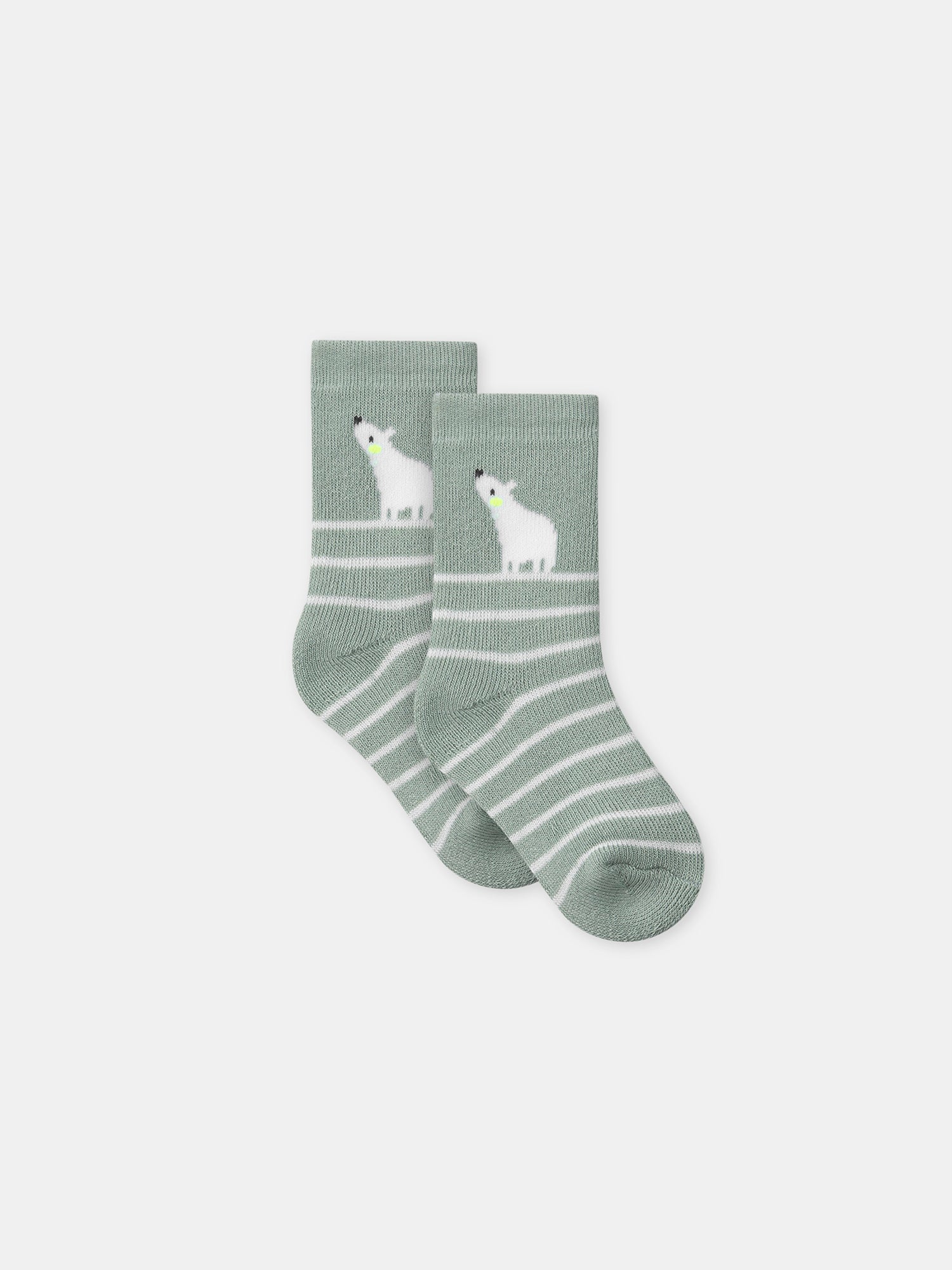 Chaussettes à rayures vertes Bébé Garçon