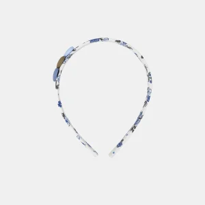 Serre-tête blanc imprimé fleuri avec 3 cœurs Fille