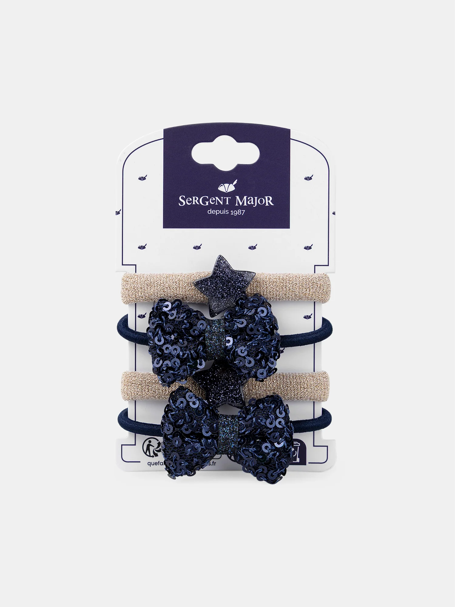 4 élastiques bleues à nœud et étoiles Fille – Image 5