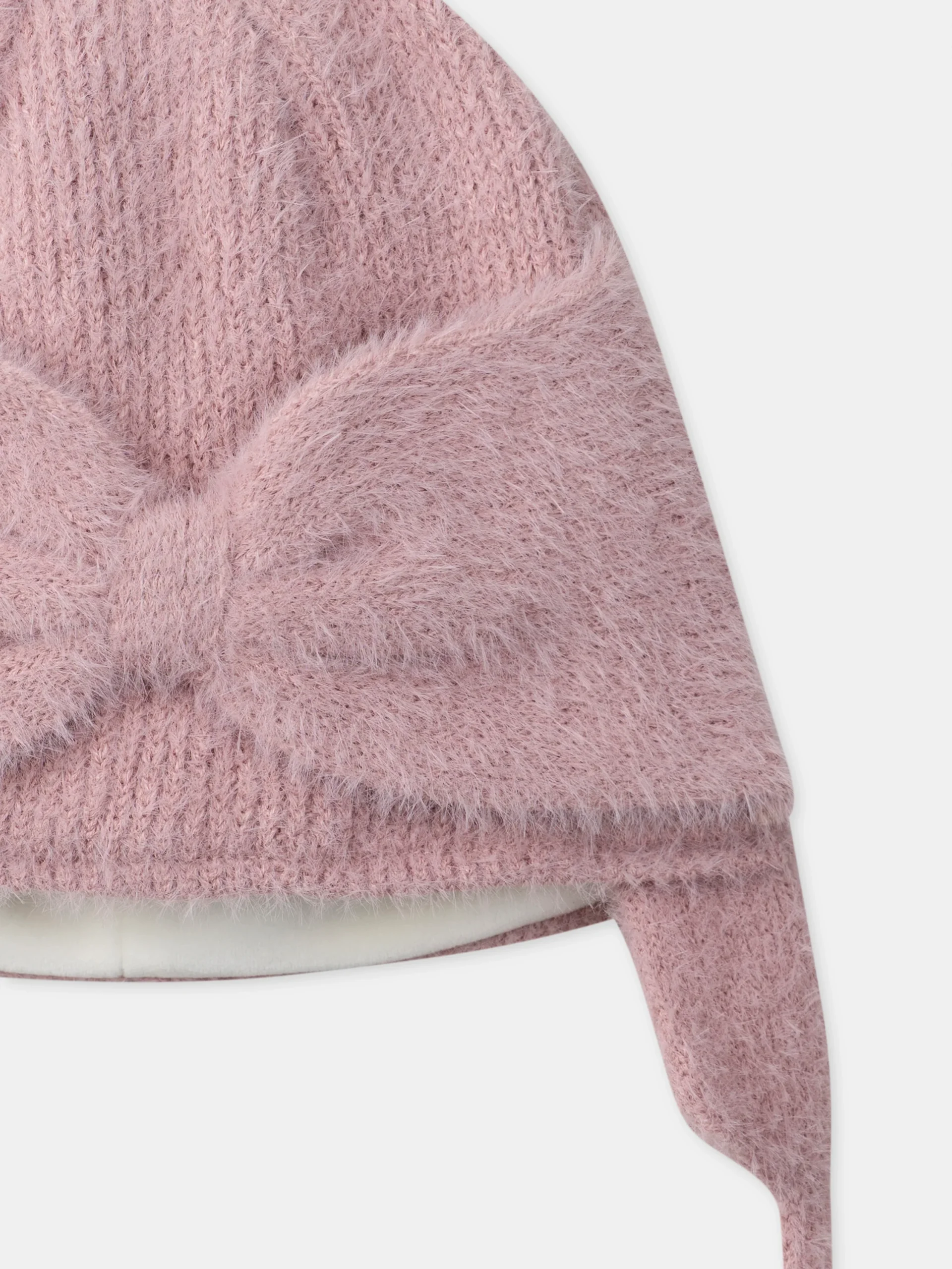 Bonnet cache oreilles rose à nœud Fille – Image 5