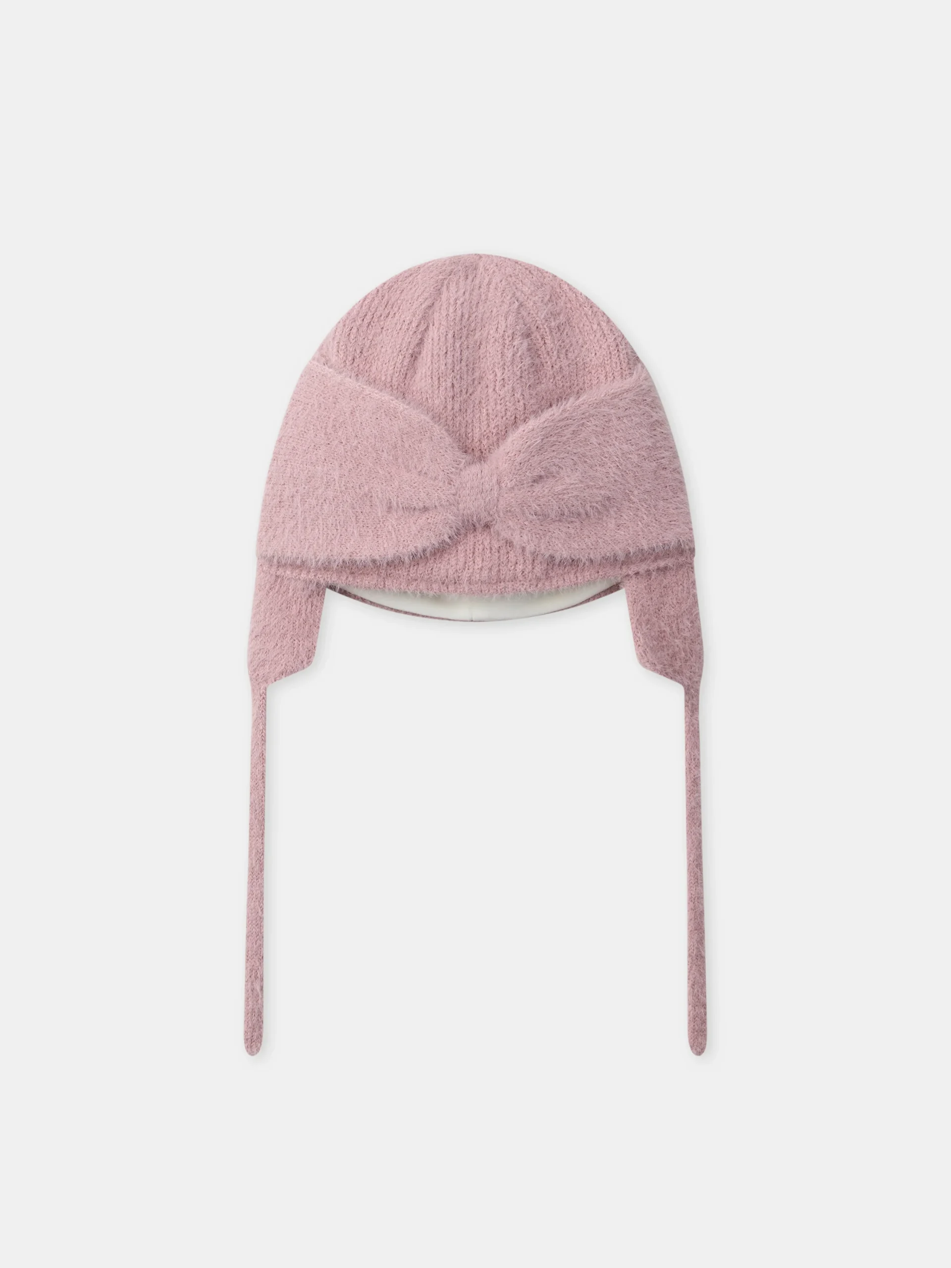 Bonnet cache oreilles rose à nœud Fille – Image 2