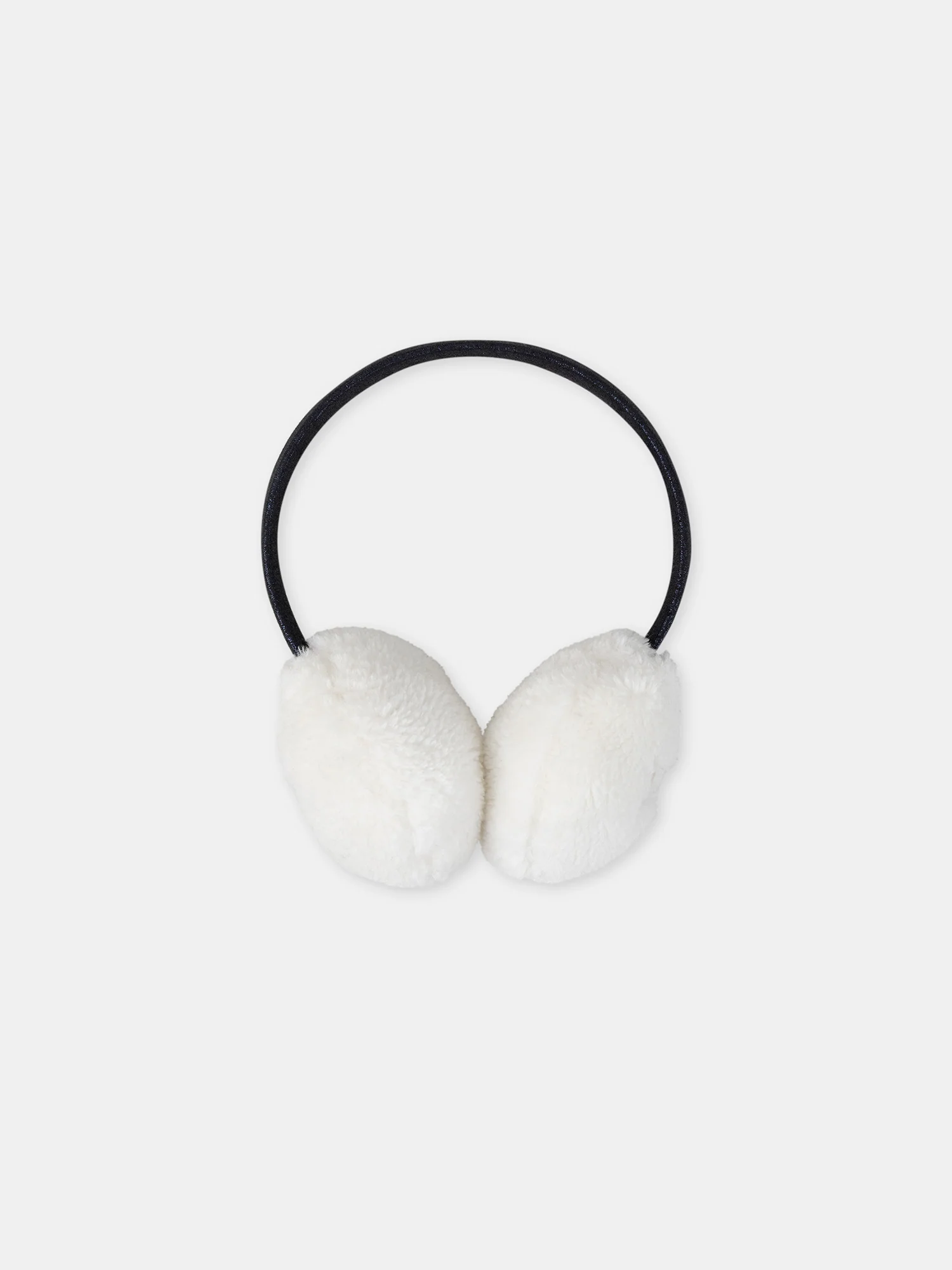 Cache oreilles blanc à broderie chien Fille