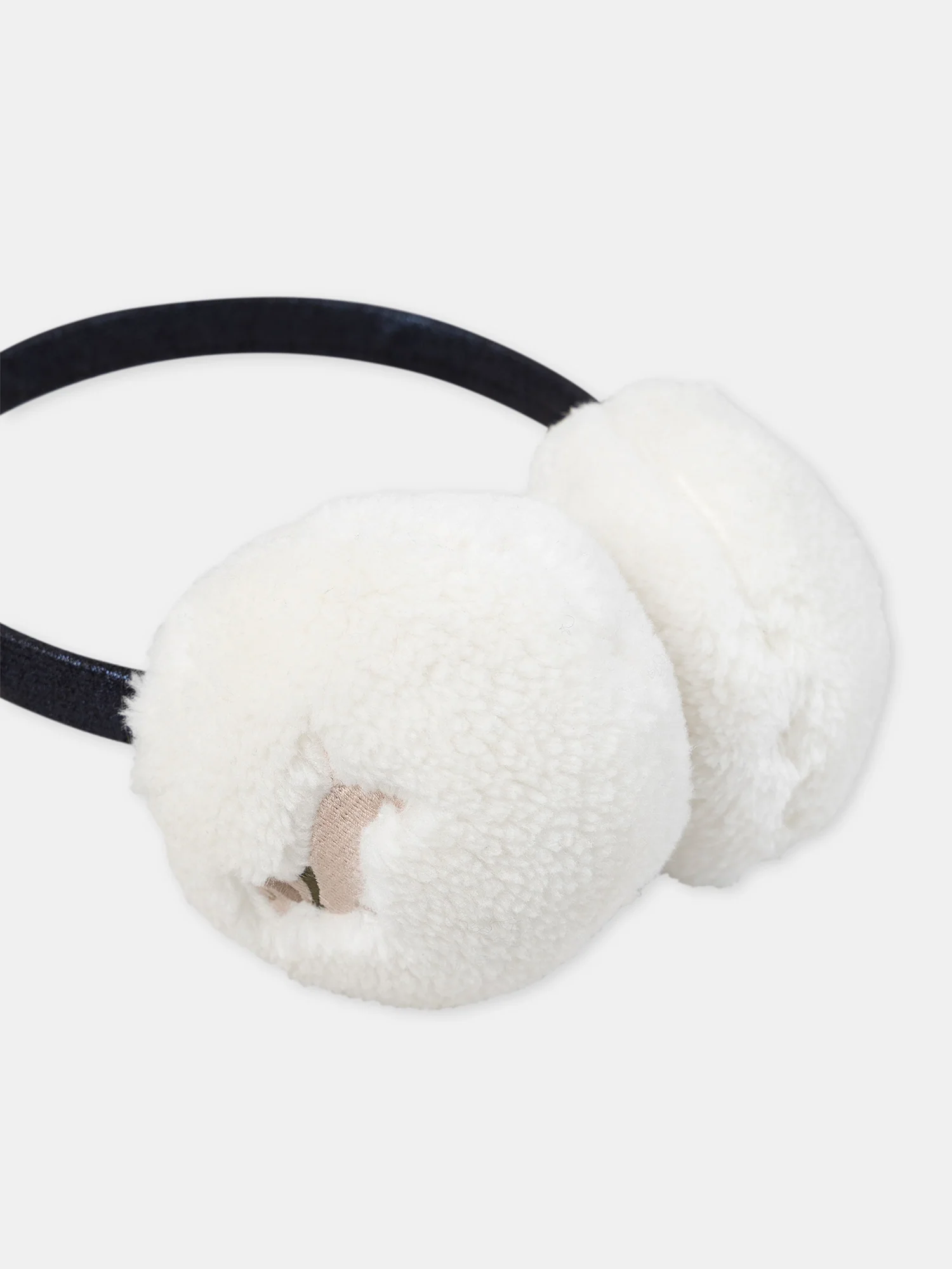 Cache oreilles blanc à broderie chien Fille – Image 3