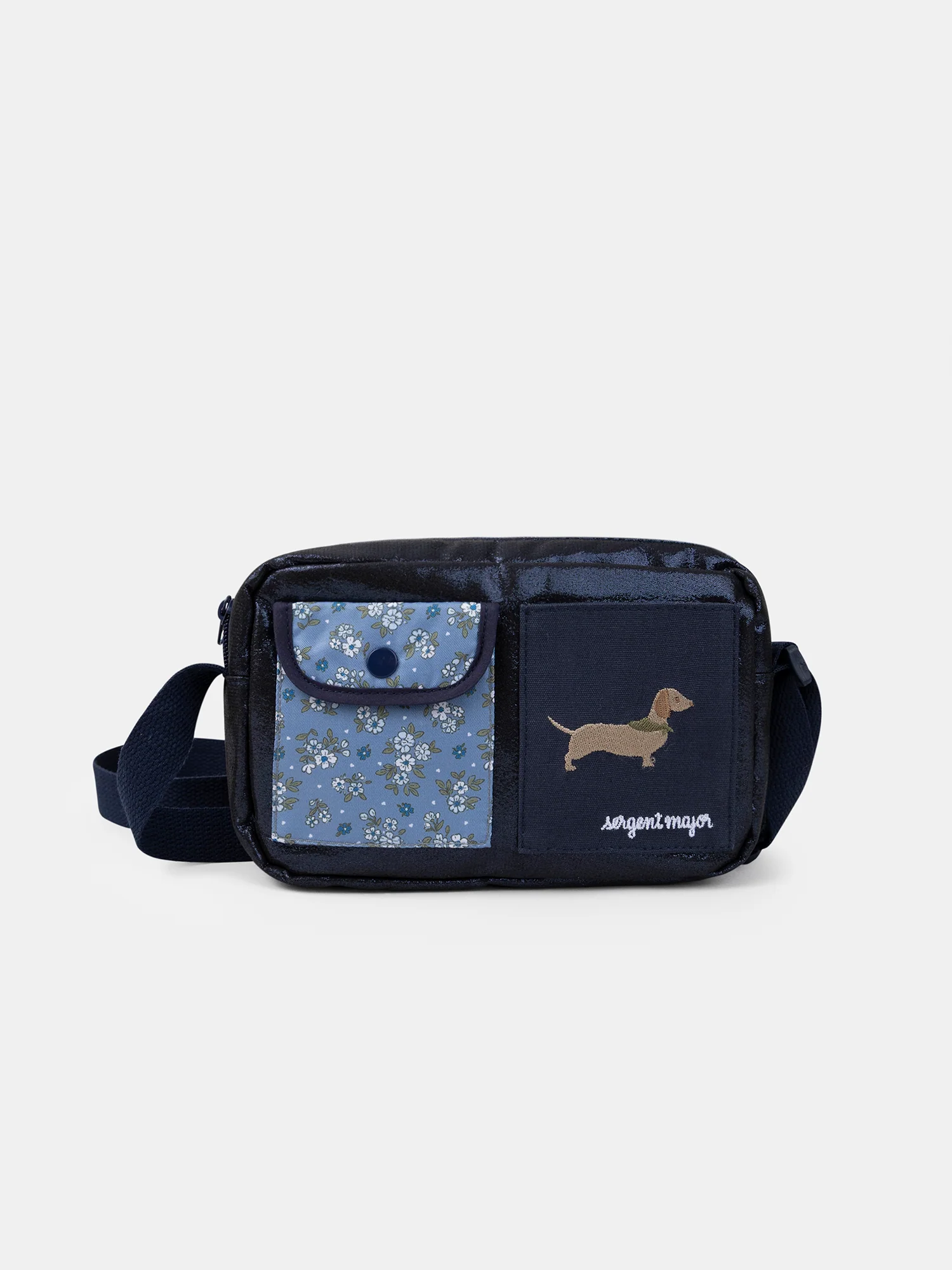 Sac bleu marine et imprimé fleuri à bandoulière Fille