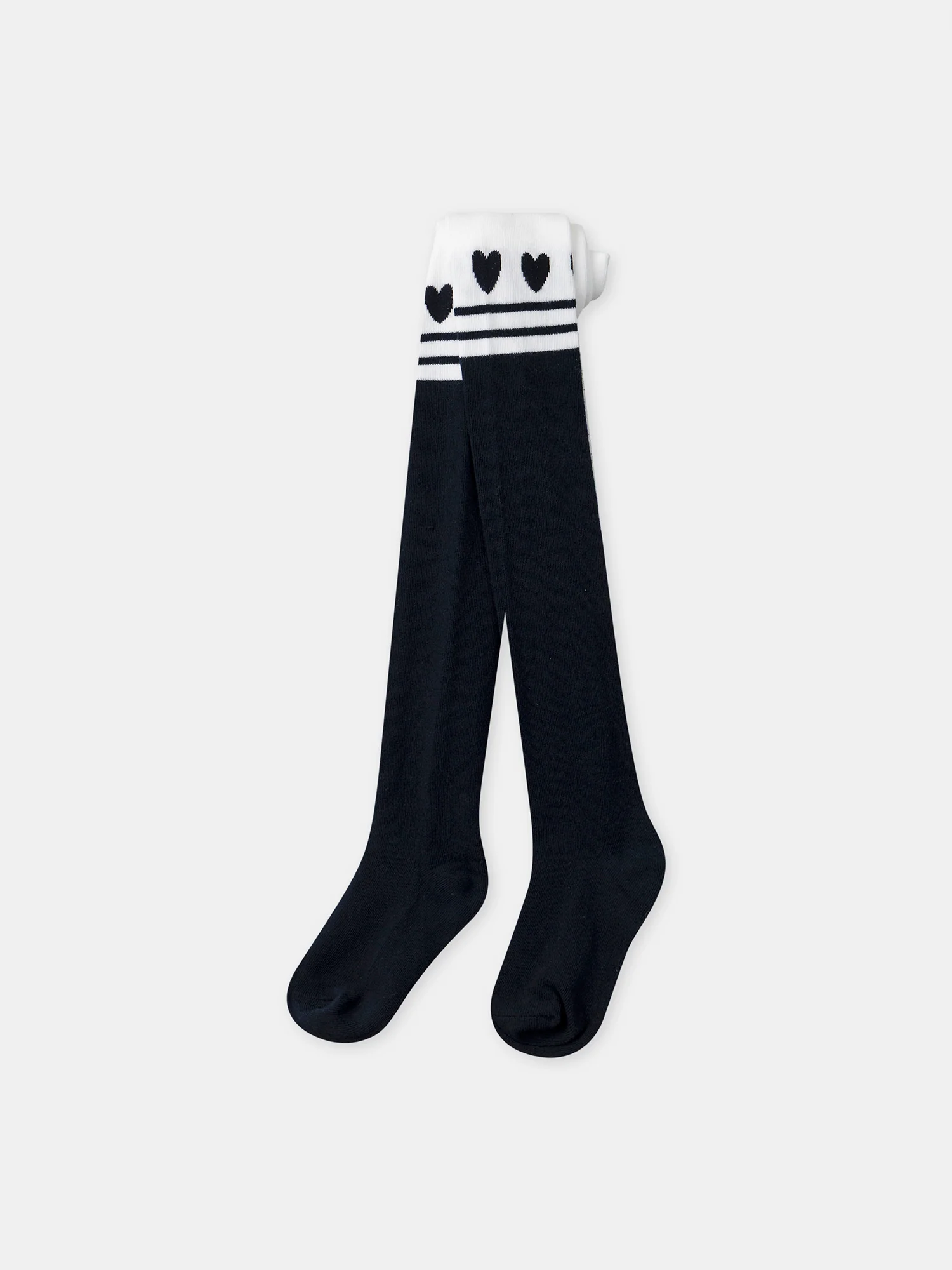 Collant bicolore bleu marine et écru Fille – Image 3