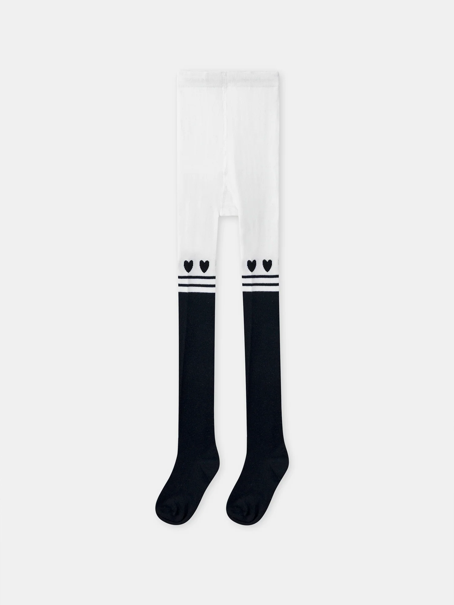 Collant bicolore bleu marine et écru Fille – Image 2