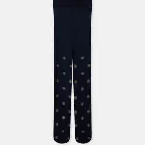 Collant bleu marine à motifs étoiles paillettées Fille