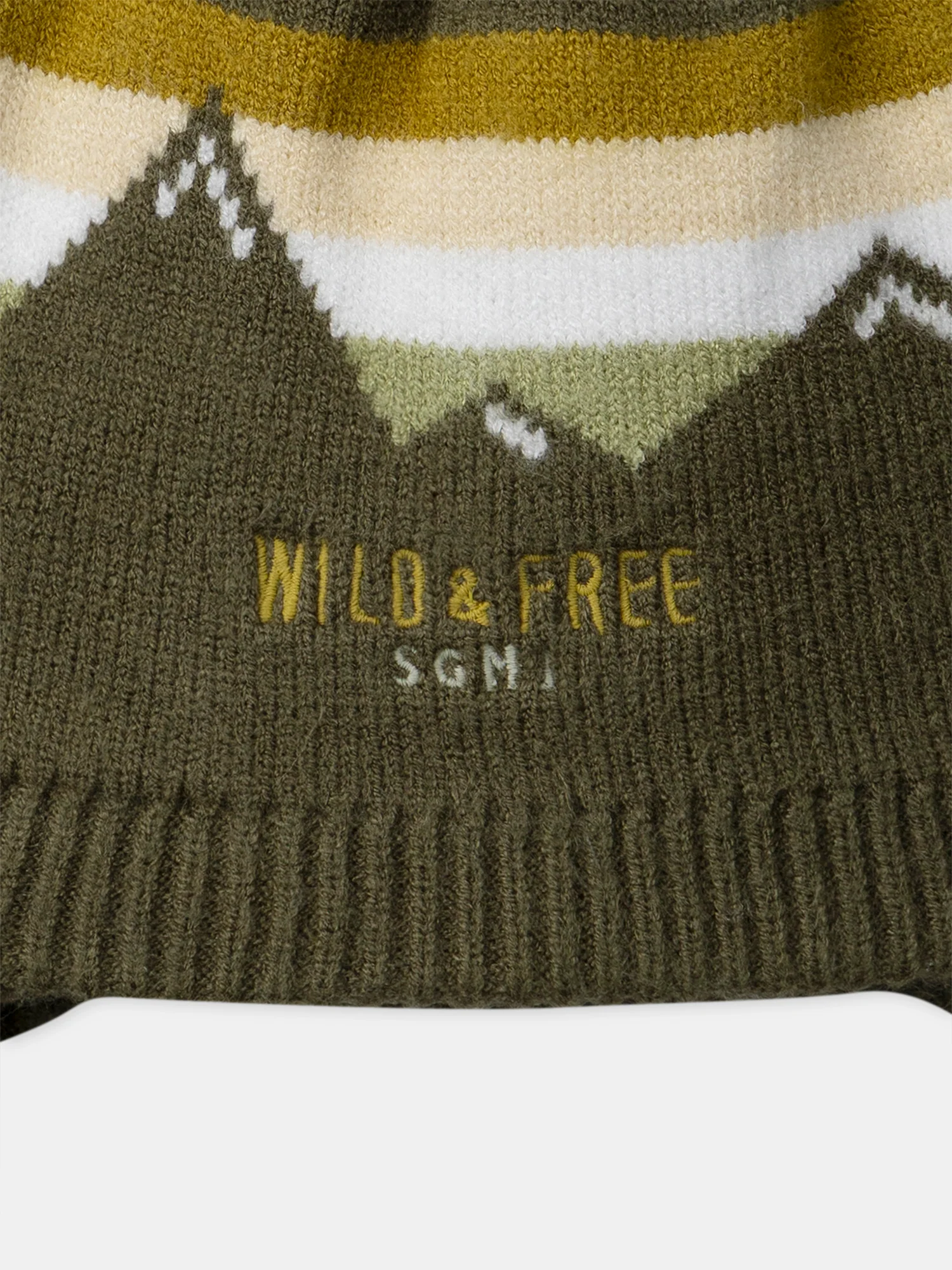 Bonnet cache oreille kaki en maille avec pompom Garçon – Image 7