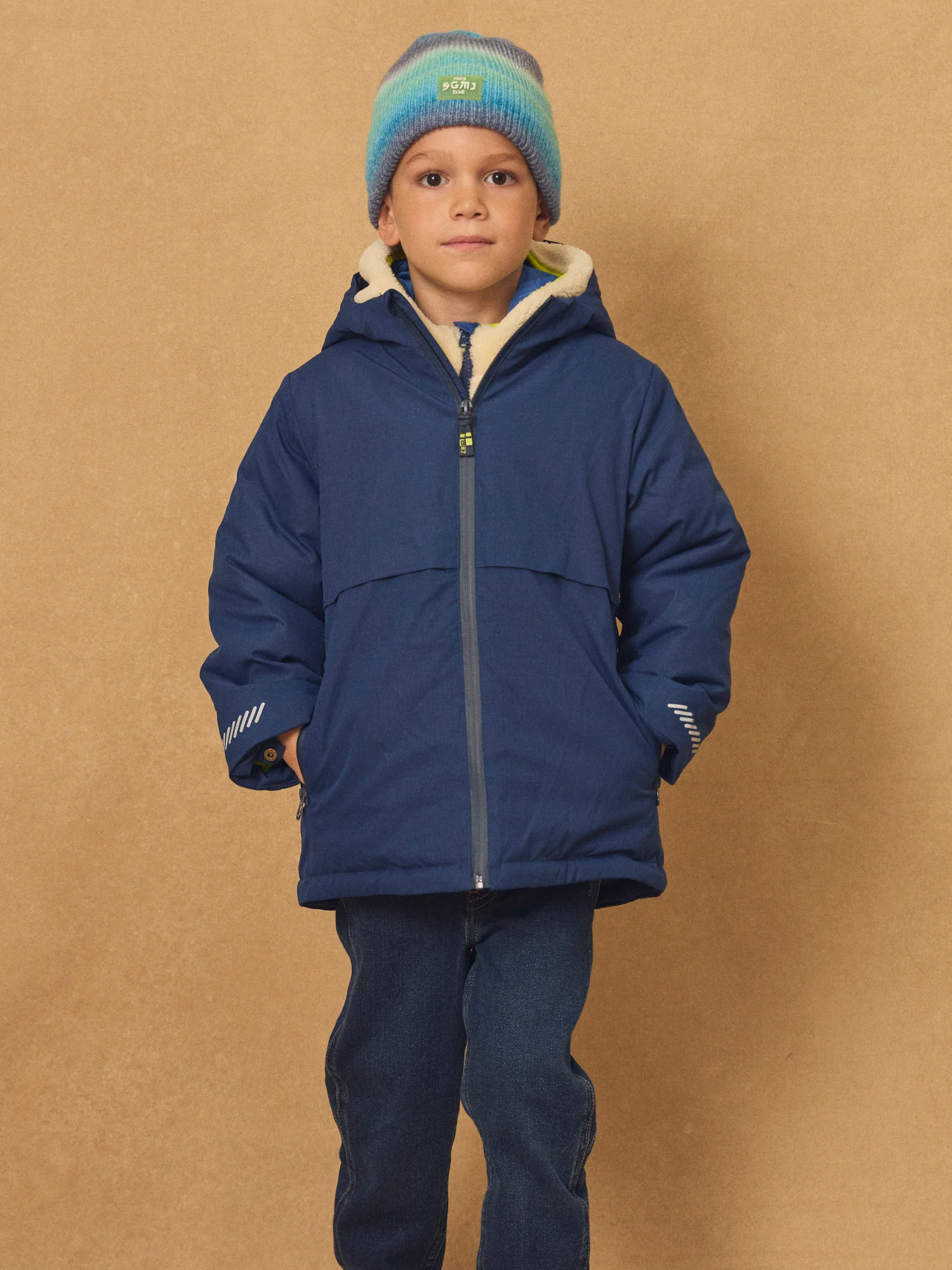 Bonnet tie and dye en maille Garçon – Image 4