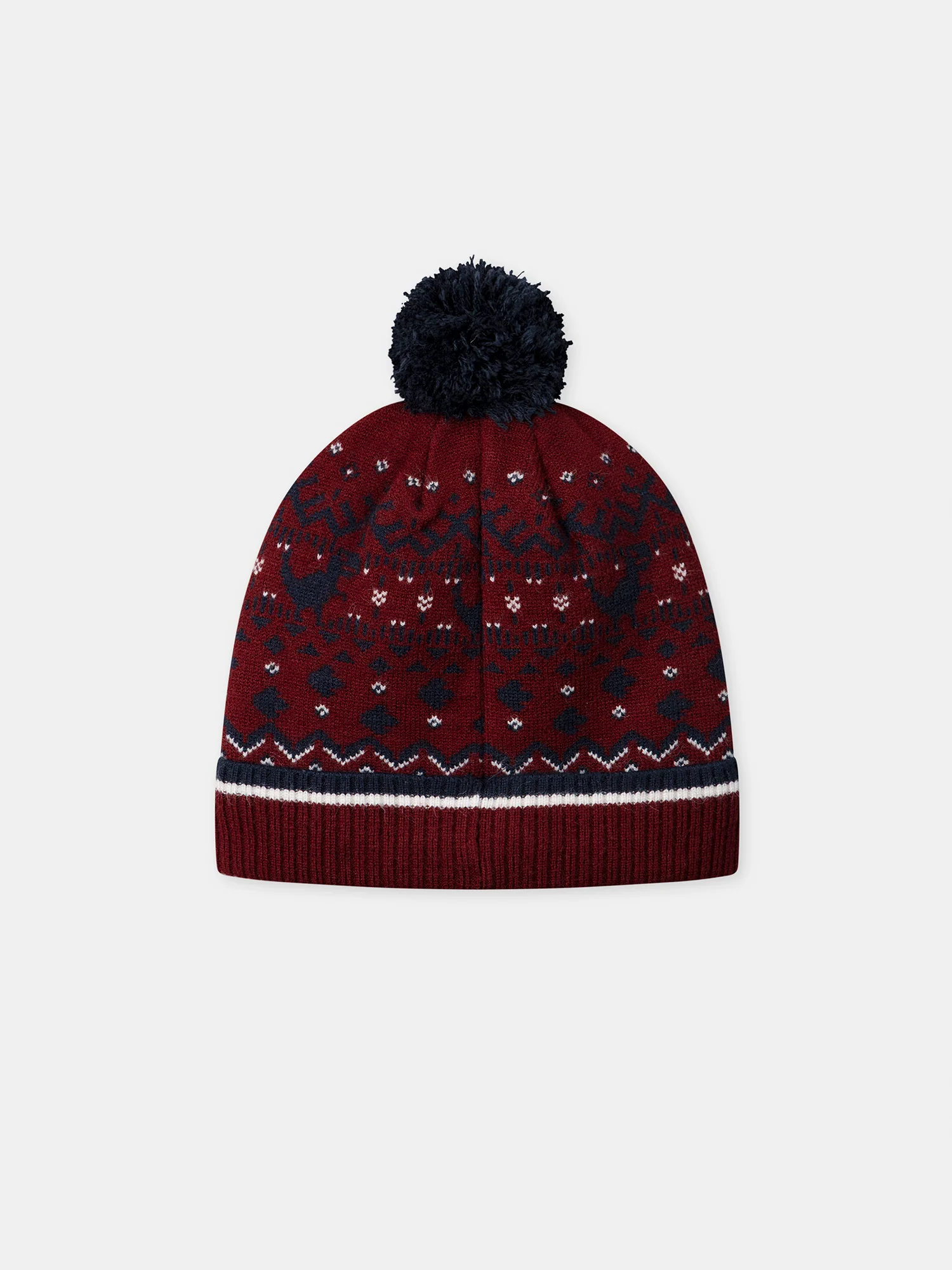 Bonnet bordeau à motif dinosaure avec ponpom Garçon – Image 4