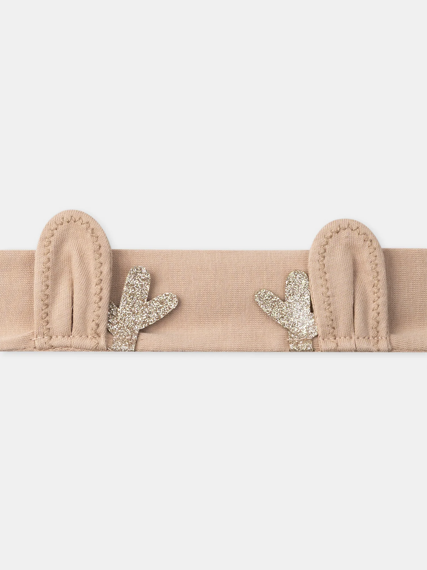 Grenouillère blanche + bandeau marron Bébé Fille – Image 4