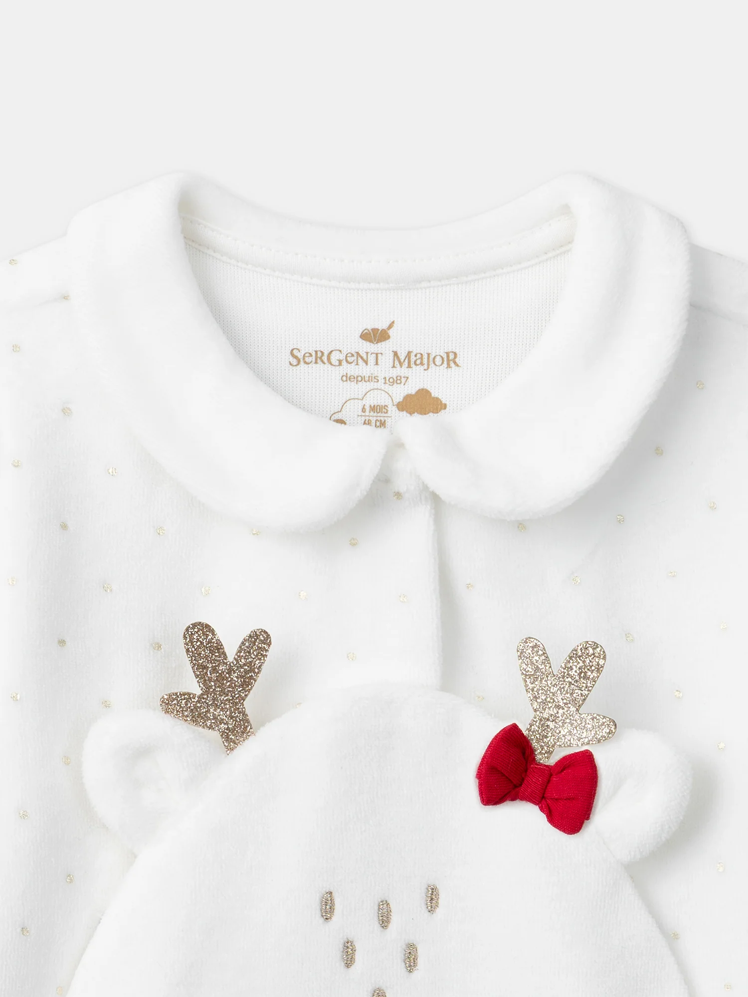 Grenouillère blanche + bandeau marron Bébé Fille – Image 7