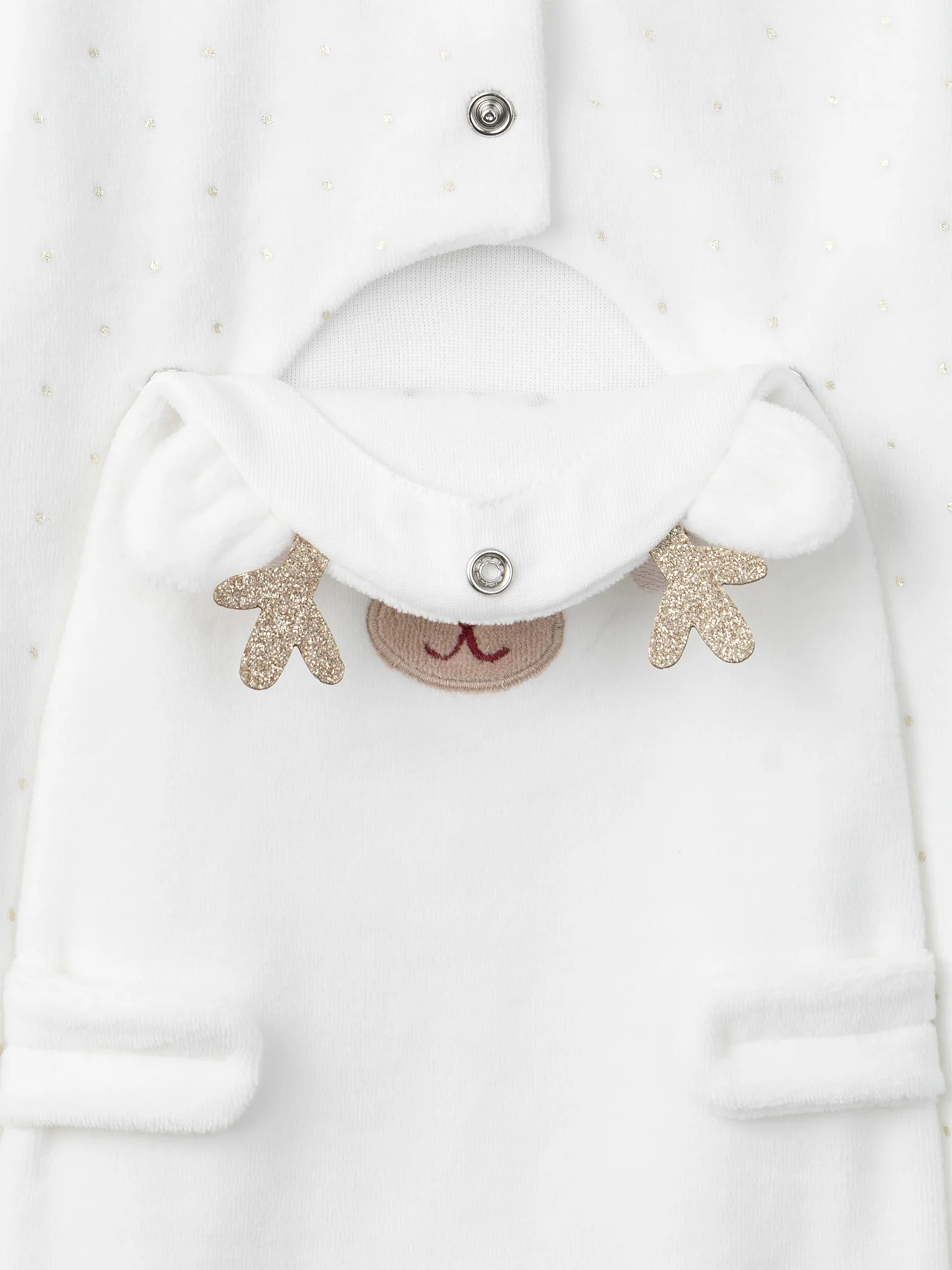 Grenouillère blanche + bandeau marron Bébé Fille – Image 8