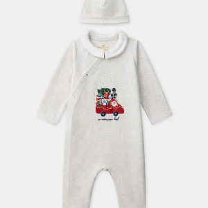 Grenouillère + bonnet beige Bébé Garçon