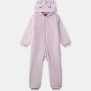 Combinaison pyjama rose à capuche licorne Fille