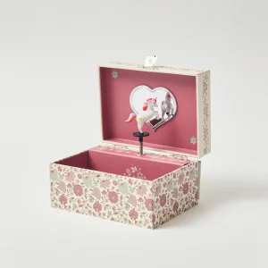 Boîte à musique licorne et imprimé fleuri